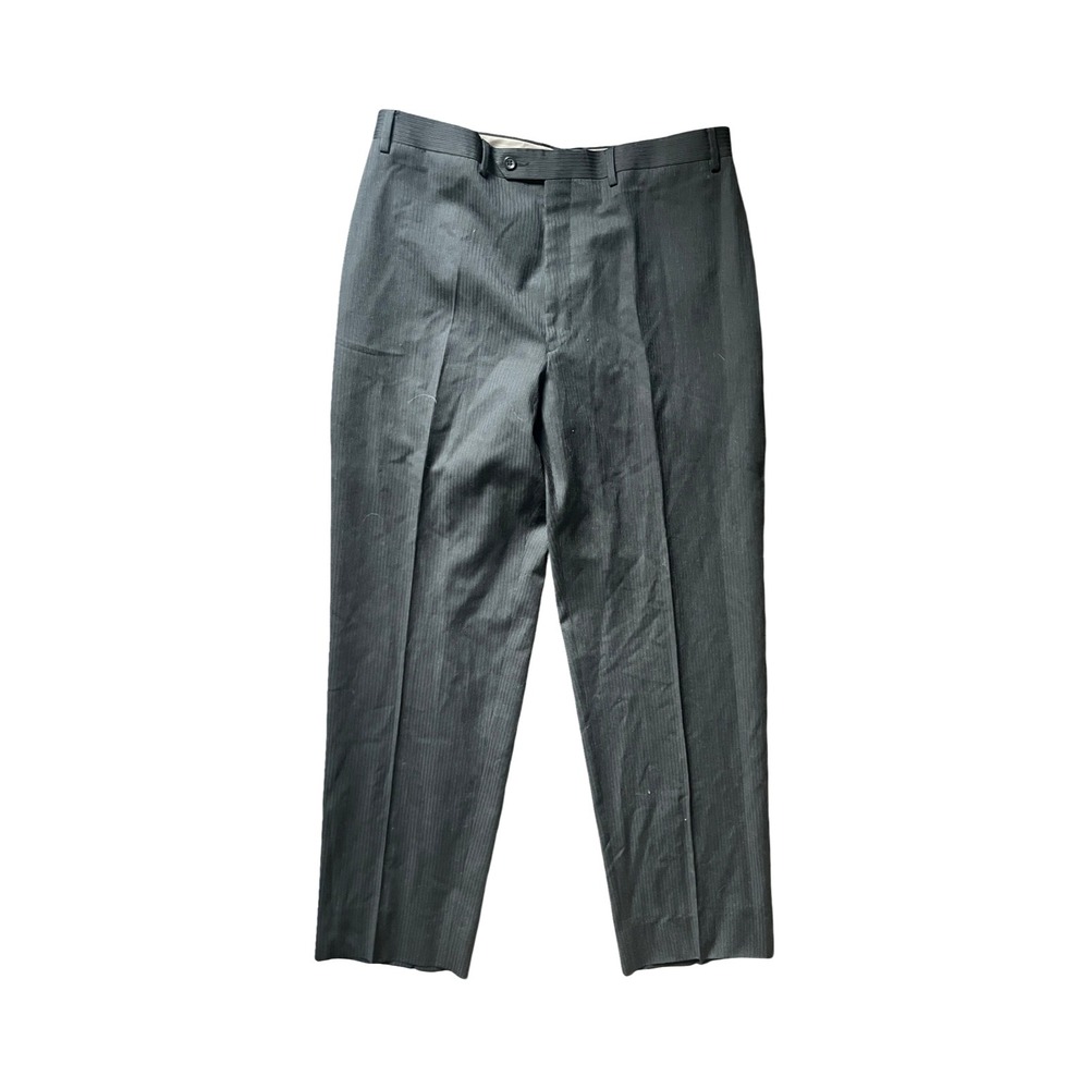 Joseph Abboud 33x31 Black Pinstripe Pleated Cuffed 100% Wool Men's Dress Pants